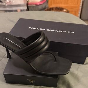 French Connection Black Slide Sandals